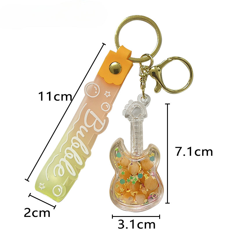 Wholesale Oiled Fruit Guitar Cartoon Keychain